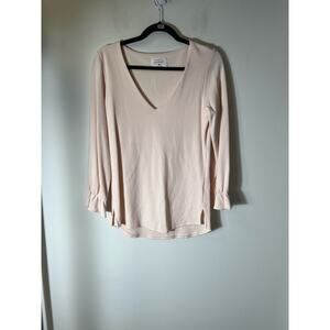 Southcott Peach long sleeve ruffle sleeve hem v neck  Sz 2